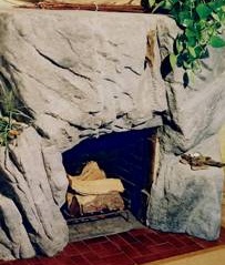 artificial rock fireplace